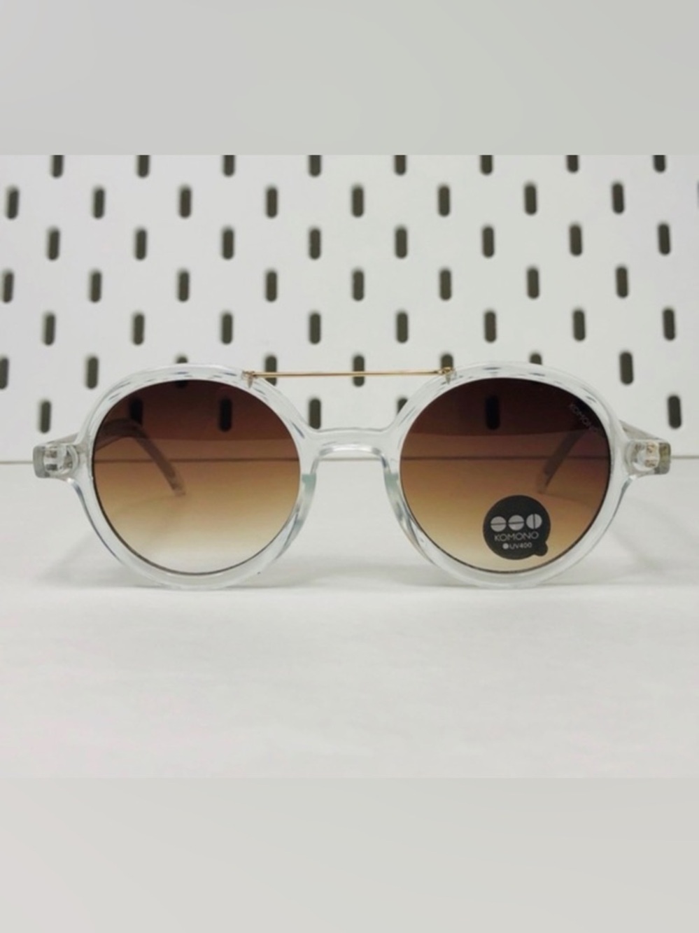 Komono Sunglasses NEW Vivien Clear round frame gold